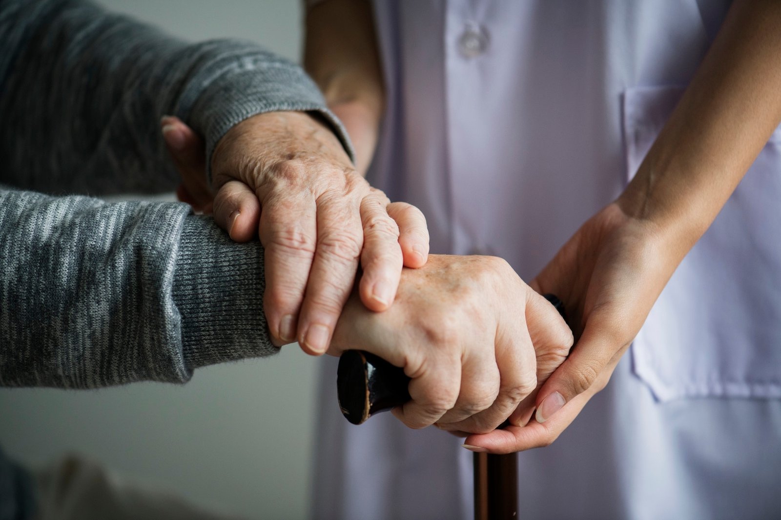 Supportive hands during patient care