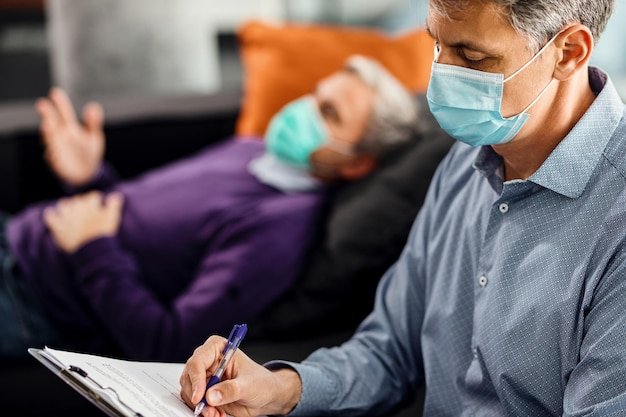 Provider counseling a patient